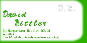 david mittler business card