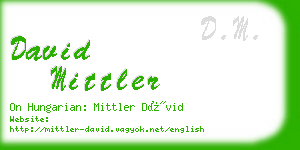 david mittler business card